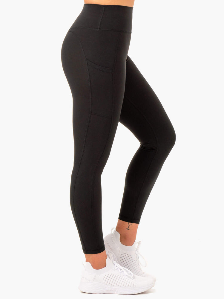 Leggins Ryderwear Reset High Waisted Pocket Mujer Negros | BDCAI4172