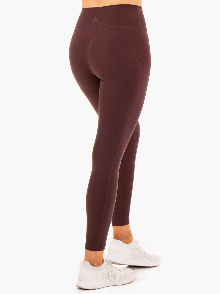 Leggins Ryderwear Reset High Waisted Pocket Mujer Chocolate | FDHNR2805