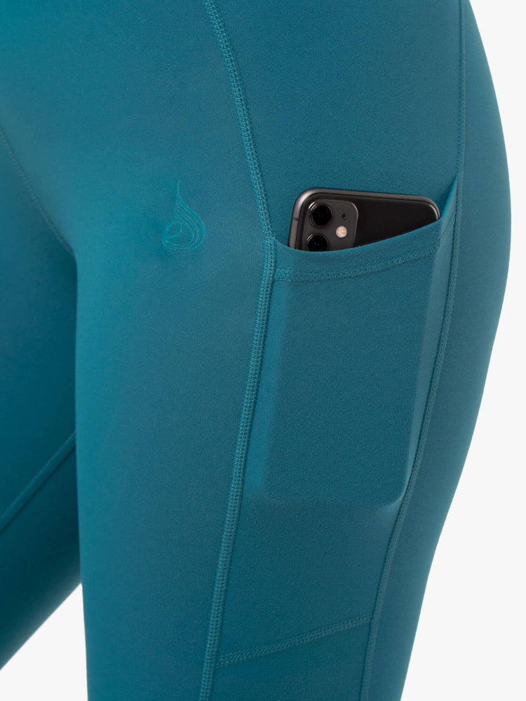 Leggins Ryderwear Reset High Waisted Pocket Mujer Turquesa | TIHRW4039