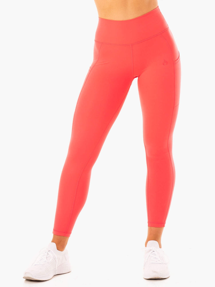 Leggins Ryderwear Reset High Waisted Pocket Mujer Rojos | YDTWG6874