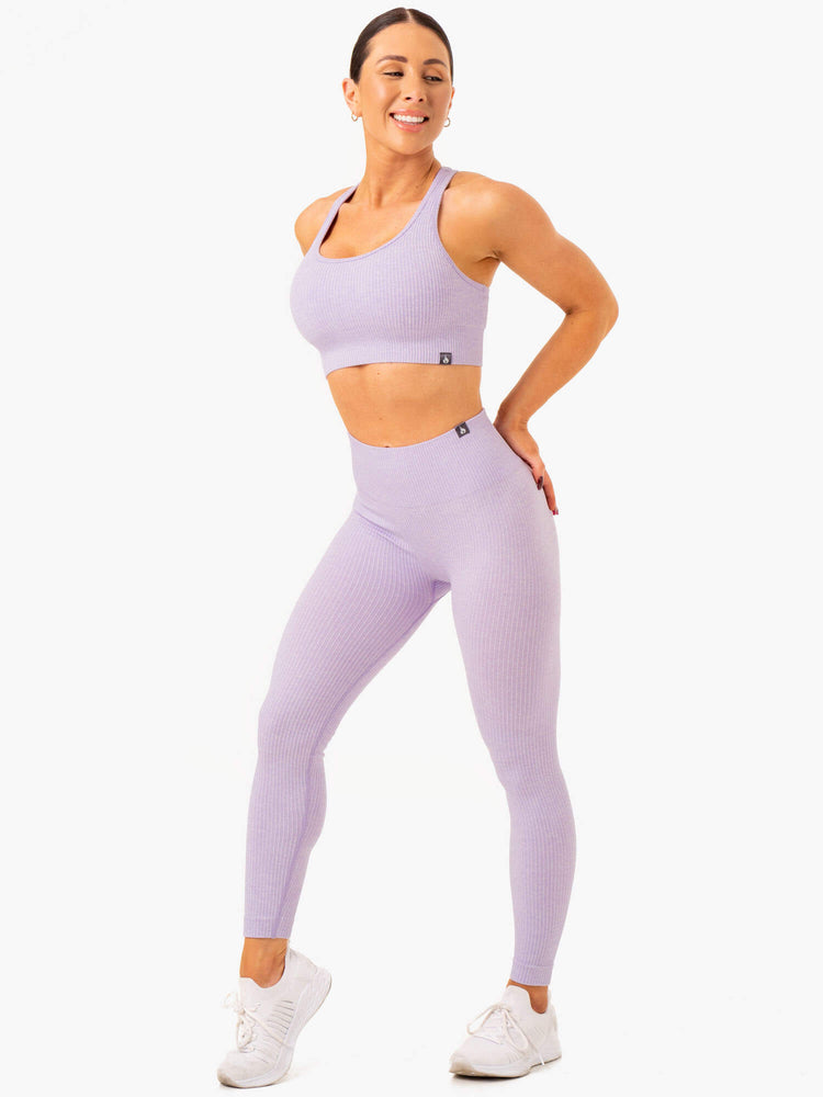 Leggins Ryderwear Rib Seamless Mujer Lavanda | TMUHF6493
