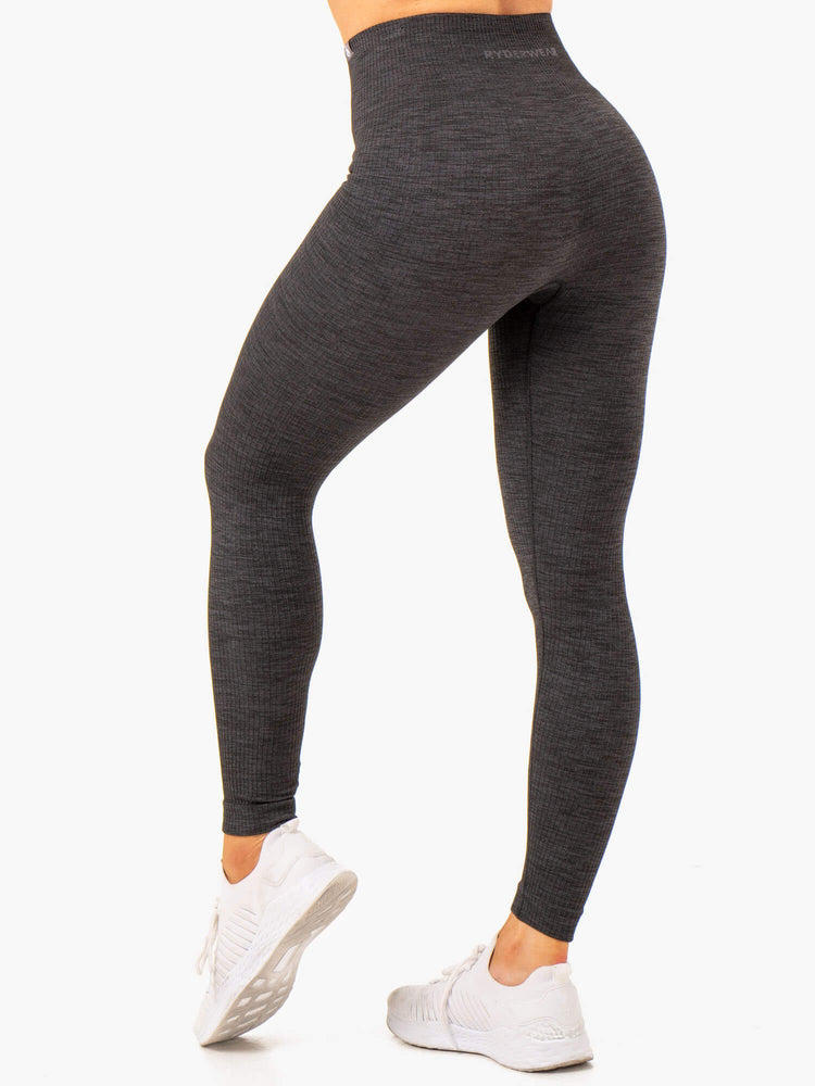 Leggins Ryderwear Rib Seamless Mujer Negros | SWBXZ3794