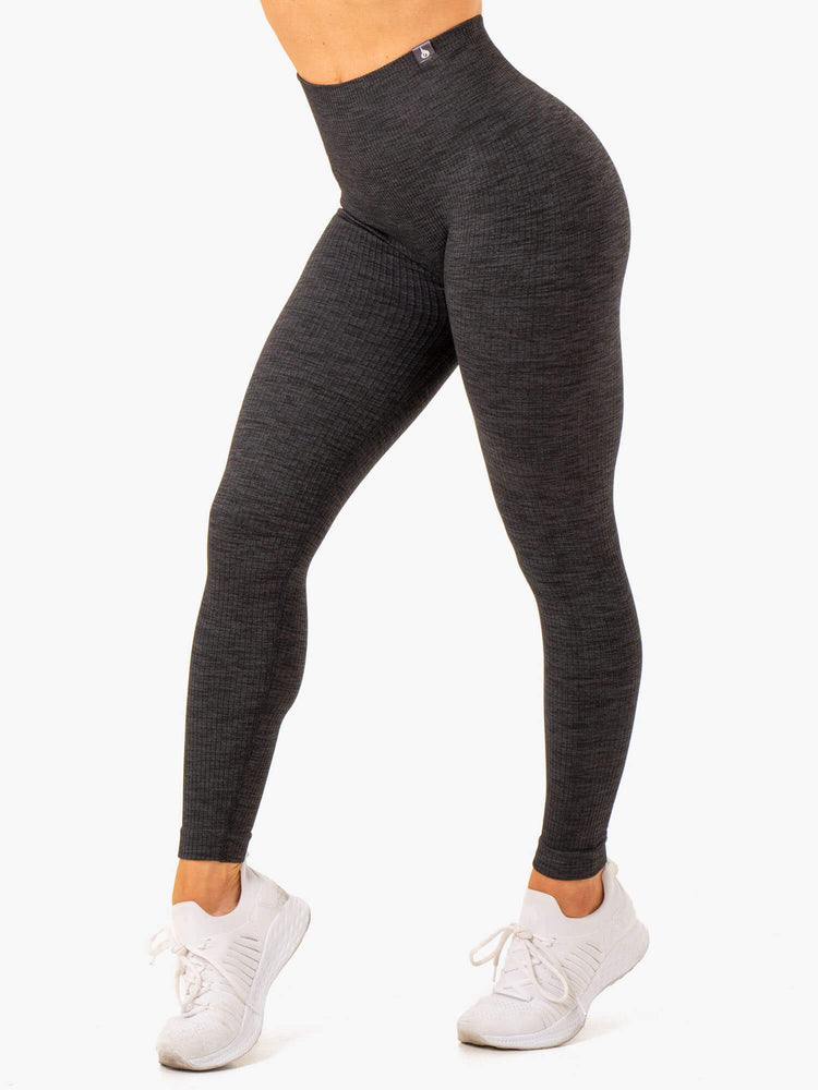 Leggins Ryderwear Rib Seamless Mujer Negros | SWBXZ3794