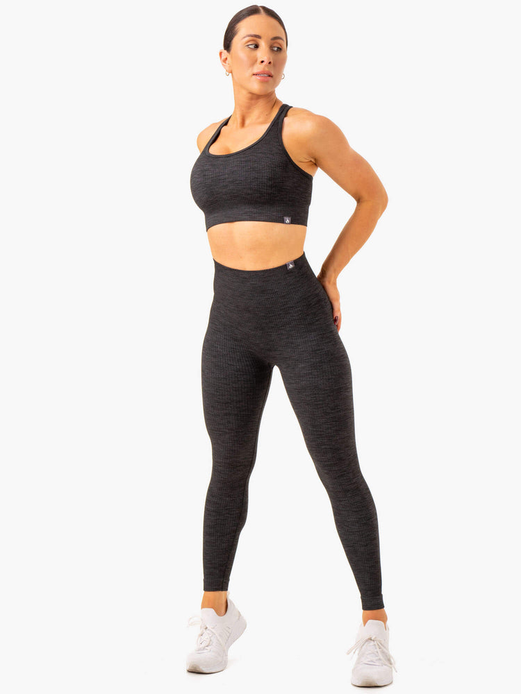 Leggins Ryderwear Rib Seamless Mujer Negros | SWBXZ3794