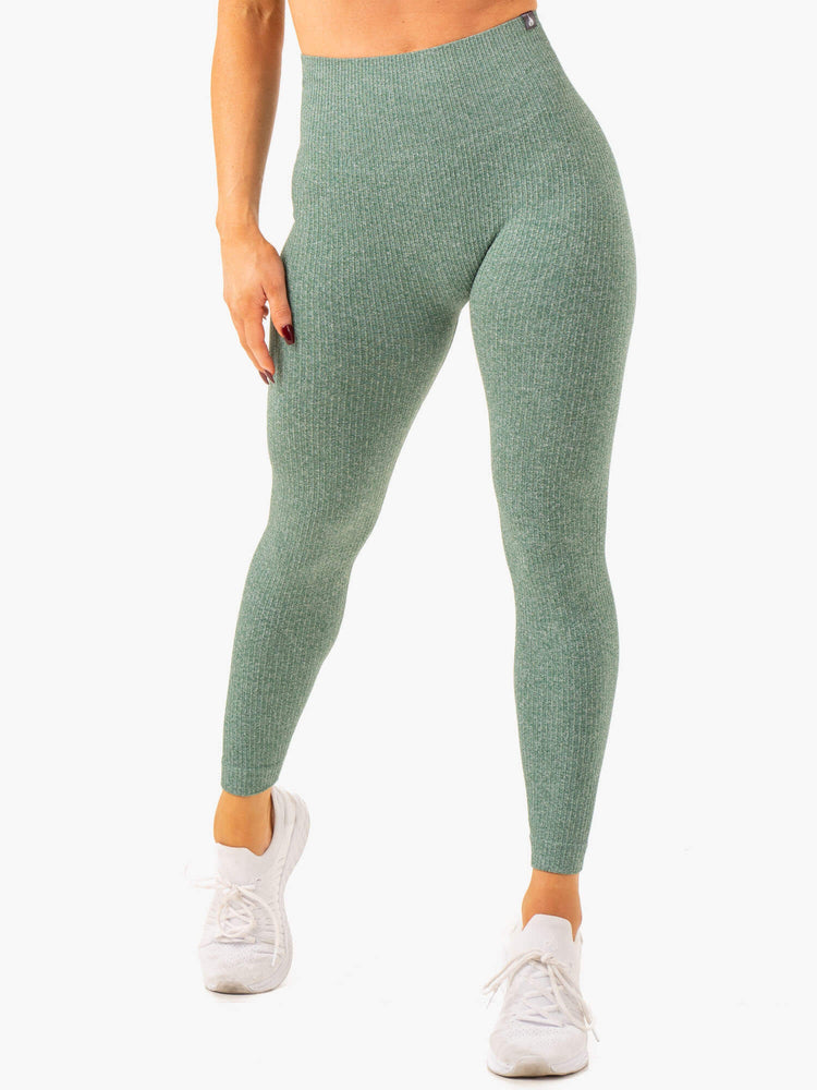 Leggins Ryderwear Rib Seamless Mujer Verdes | UEJTI2197