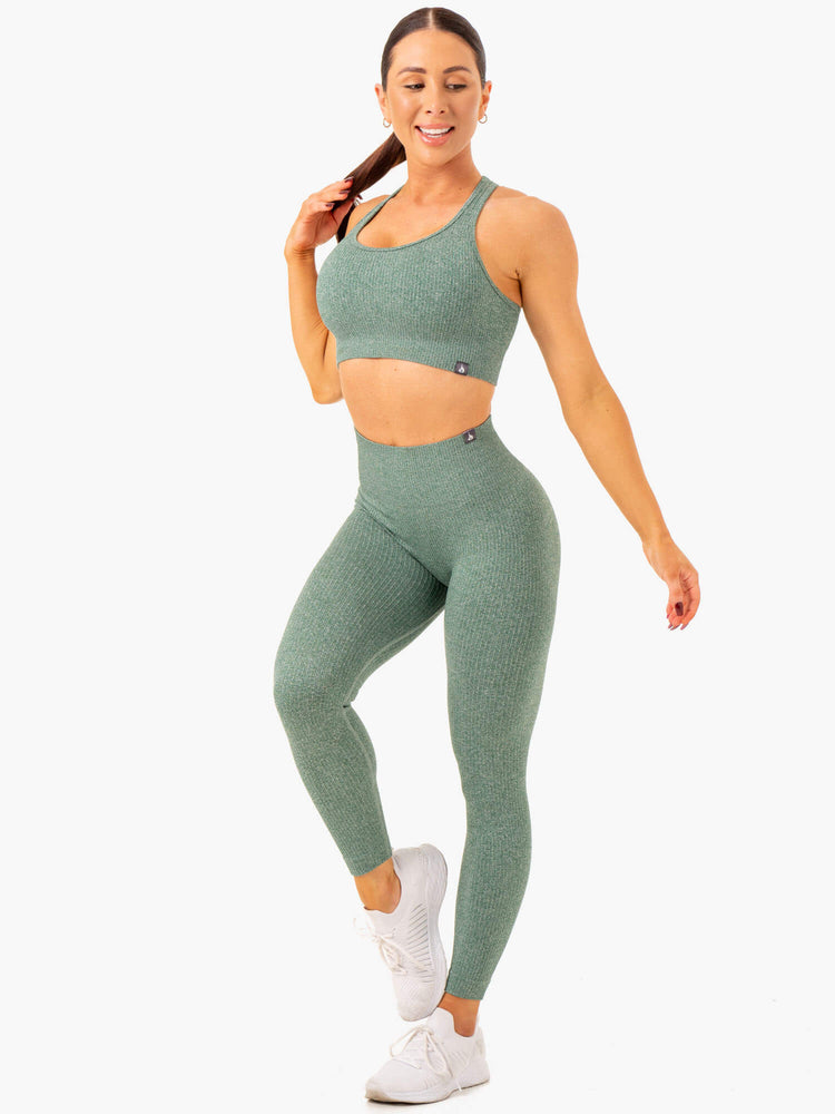 Leggins Ryderwear Rib Seamless Mujer Verdes | UEJTI2197