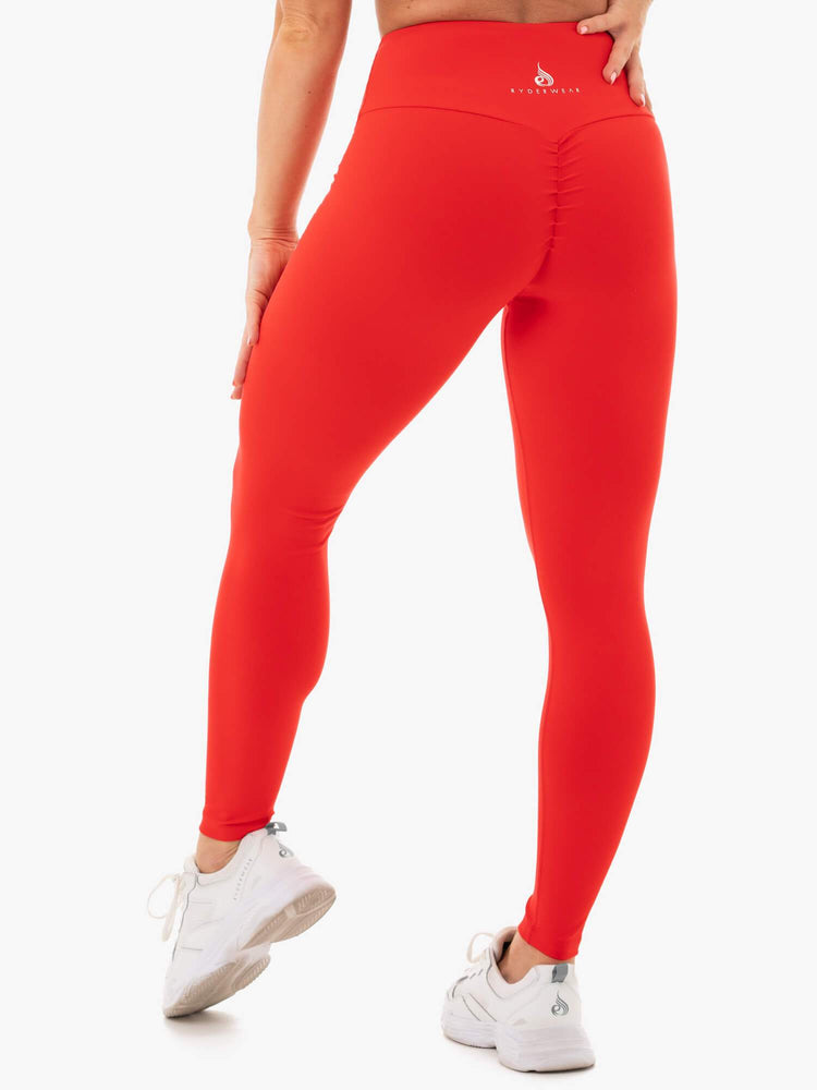 Leggins Ryderwear Staples Scrunch Bum Mujer Rojos | JWNER5372
