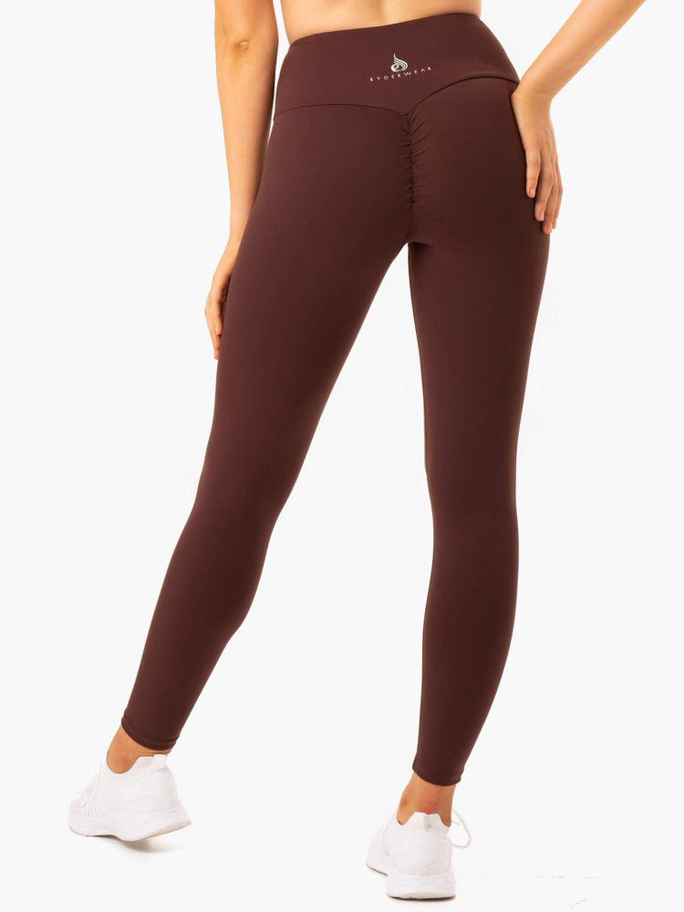 Leggins Ryderwear Staples Scrunch Bum Mujer Chocolate | SVAHO1837