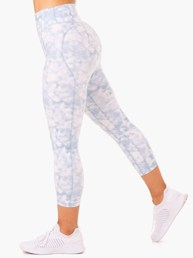 Leggins Ryderwear Tie Dye 7/8 Mujer Azules | CGIBZ9304