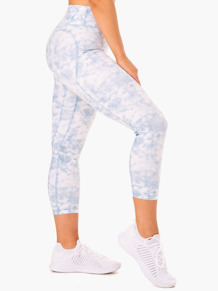 Leggins Ryderwear Tie Dye 7/8 Mujer Azules | CGIBZ9304