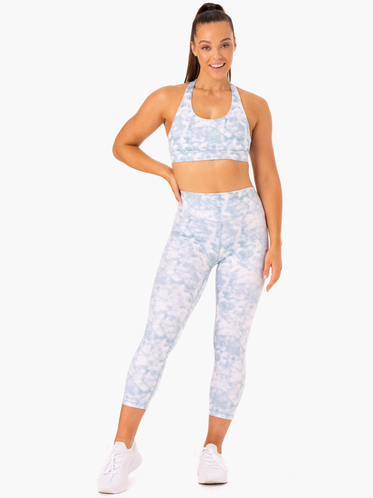 Leggins Ryderwear Tie Dye 7/8 Mujer Azules | CGIBZ9304