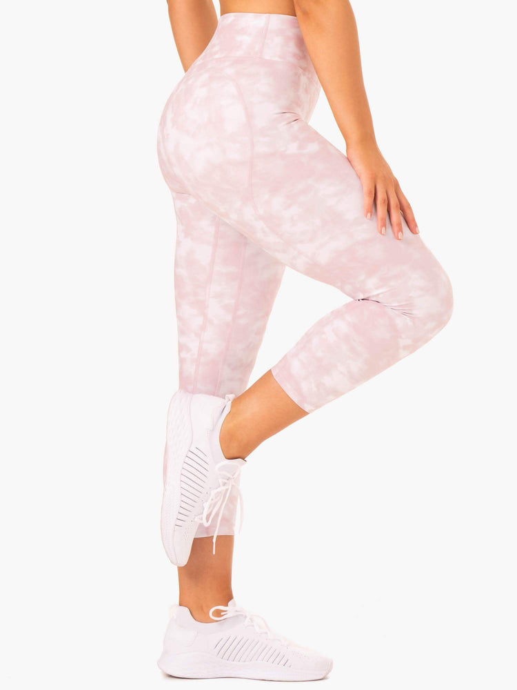 Leggins Ryderwear Tie Dye 7/8 Mujer Rosas | JLUTK0792