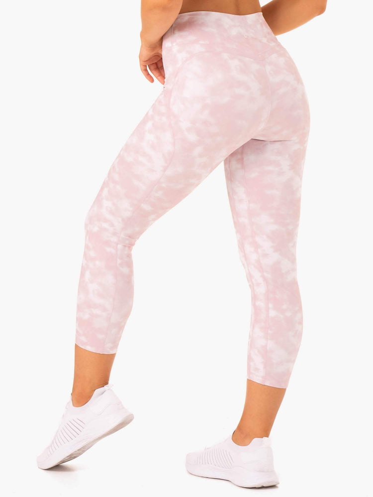 Leggins Ryderwear Tie Dye 7/8 Mujer Rosas | JLUTK0792