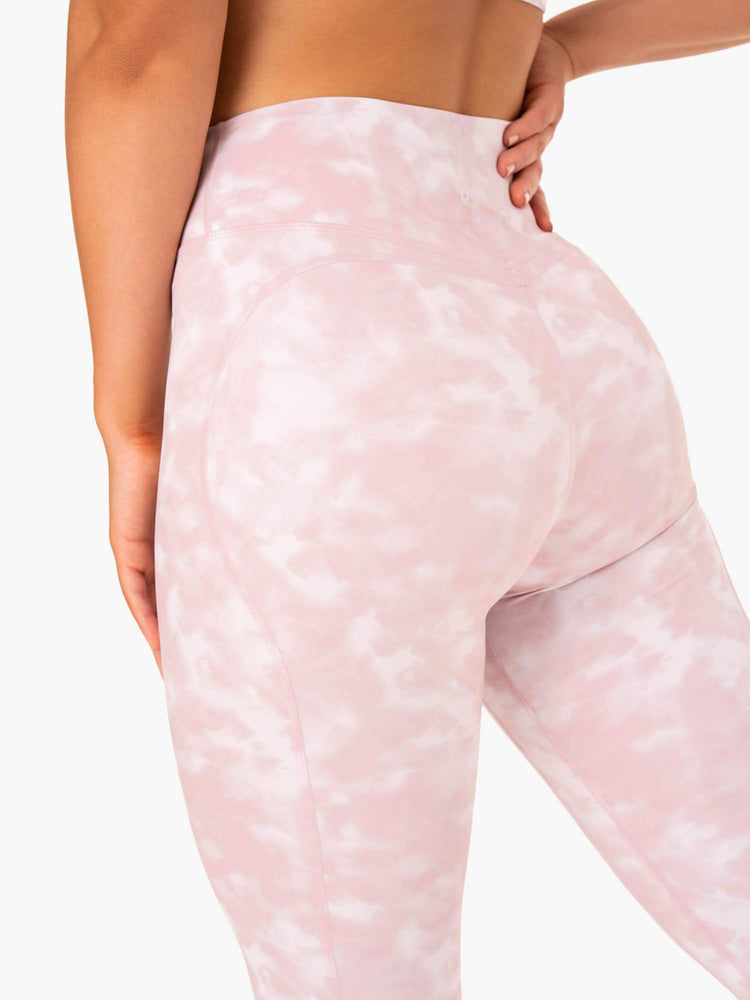 Leggins Ryderwear Tie Dye 7/8 Mujer Rosas | JLUTK0792