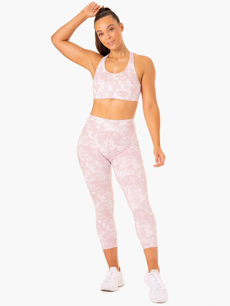 Leggins Ryderwear Tie Dye 7/8 Mujer Rosas | JLUTK0792
