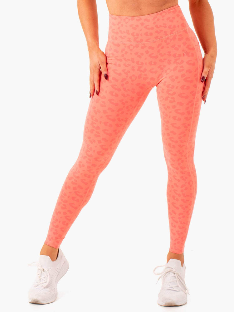 Leggins Ryderwear Ultra High Waisted Full Length Mujer Coral | TYMKL4139