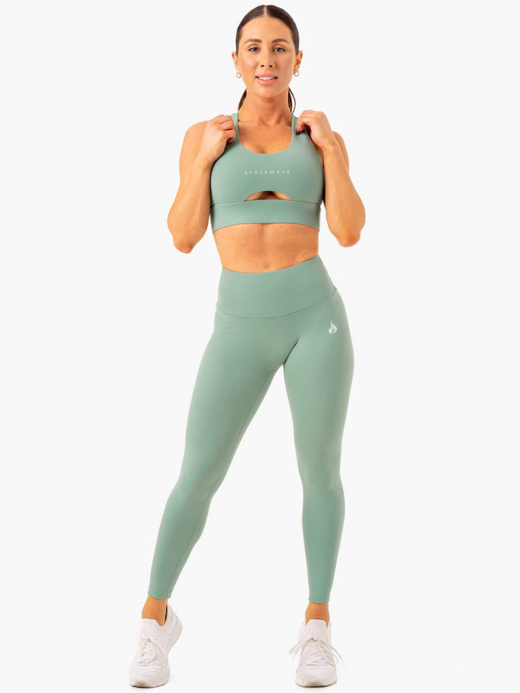Leggins Ryderwear Vital High Waisted Scrunch Mujer Verde Oliva | BXLTS5284