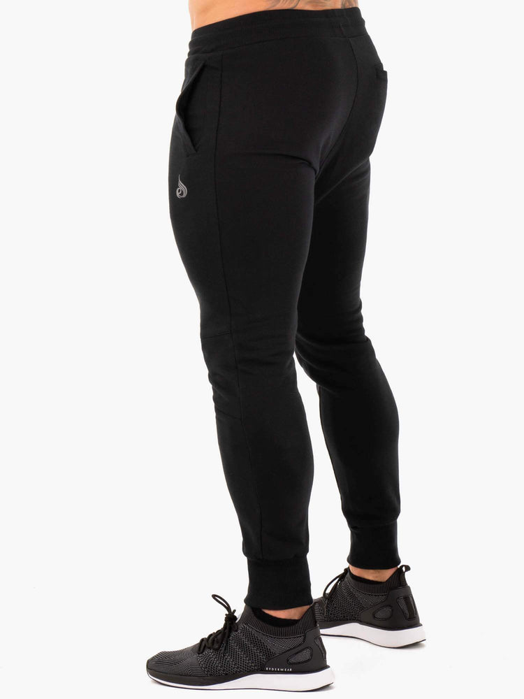 Pantalones Ryderwear Atléticos Fleece Pista Hombre Negros | XDGNM7035