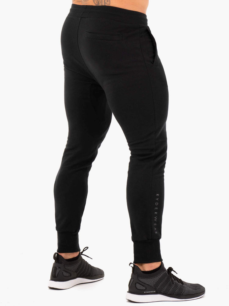 Pantalones Ryderwear Atléticos Fleece Pista Hombre Negros | XDGNM7035