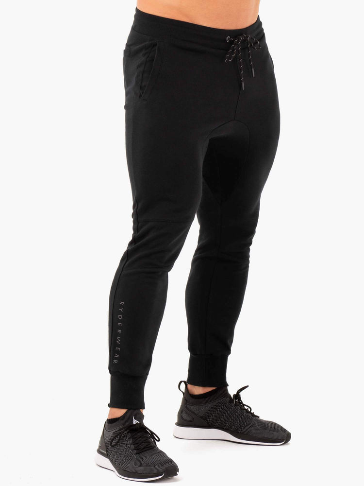 Pantalones Ryderwear Atléticos Fleece Pista Hombre Negros | XDGNM7035