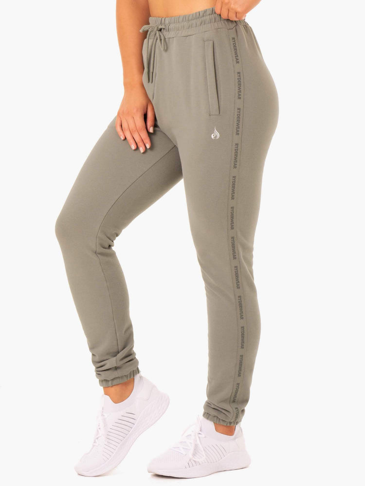 Pantalones Ryderwear Base High Waisted Pista Mujer Kaki | CERBG4795