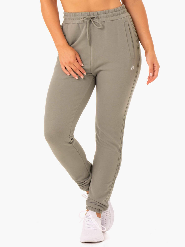 Pantalones Ryderwear Base High Waisted Pista Mujer Kaki | CERBG4795