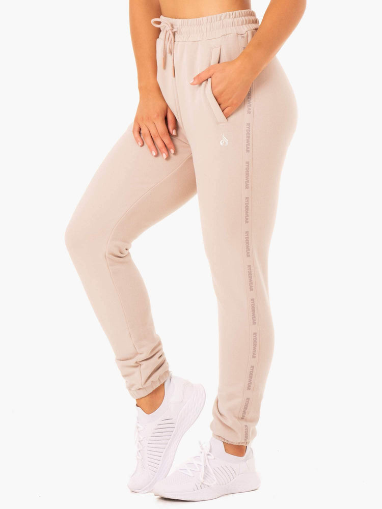 Pantalones Ryderwear Base High Waisted Pista Mujer Marrom Claro | OVJHW4069