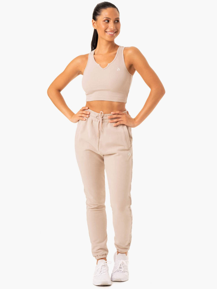 Pantalones Ryderwear Base High Waisted Pista Mujer Marrom Claro | OVJHW4069