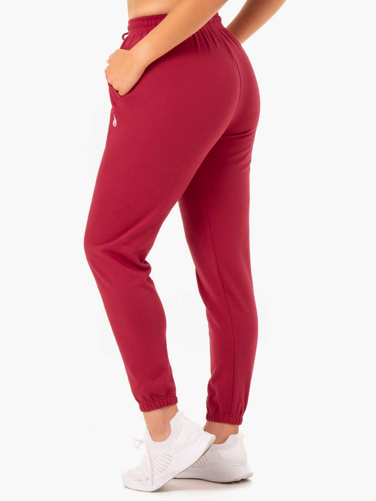 Pantalones Ryderwear Off-Duty Fleece Pista Mujer Vino | FALUE1049