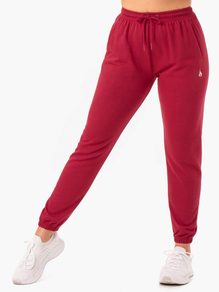 Pantalones Ryderwear Off-Duty Fleece Pista Mujer Vino | FALUE1049