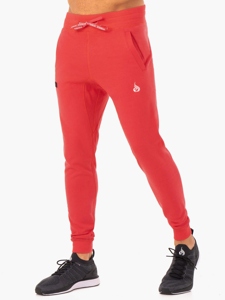 Pantalones Ryderwear Recharge Tapered Pista Hombre Rojos | LQVCP8276