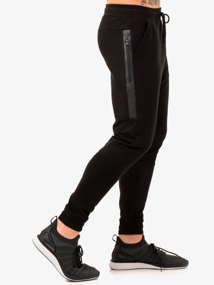 Pantalones Ryderwear Restore Fleece Pista Hombre Negros | ITCDF2768