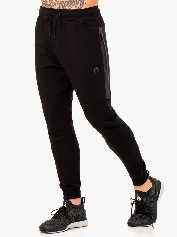 Pantalones Ryderwear Restore Fleece Pista Hombre Negros | ITCDF2768