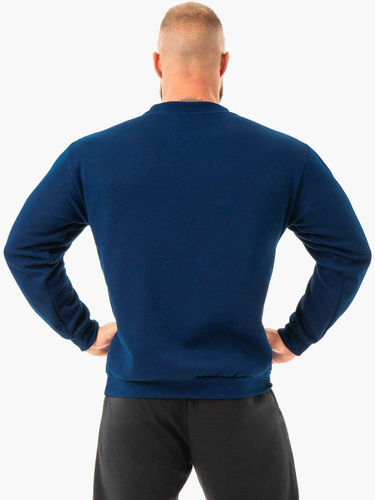 Pullover Ryderwear Ease Fleece Hombre Azul Marino | LPAWT5936