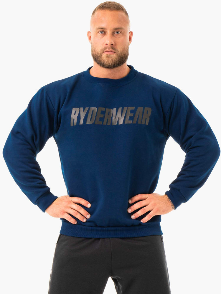 Pullover Ryderwear Ease Fleece Hombre Azul Marino | LPAWT5936