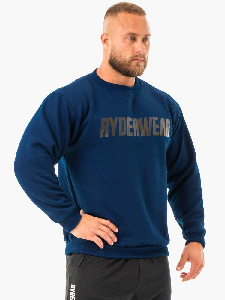Pullover Ryderwear Ease Fleece Hombre Azul Marino | LPAWT5936
