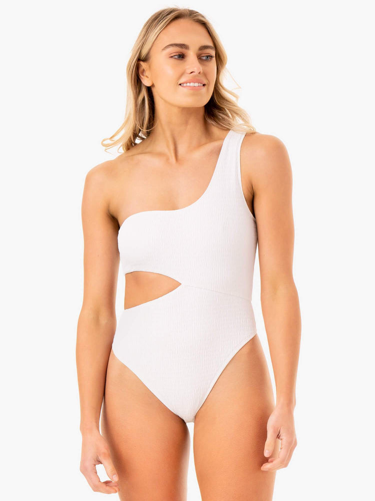 Ropa Interior Ryderwear Paradise Cut Out One Piece Mujer Blancos | CNTXB5187