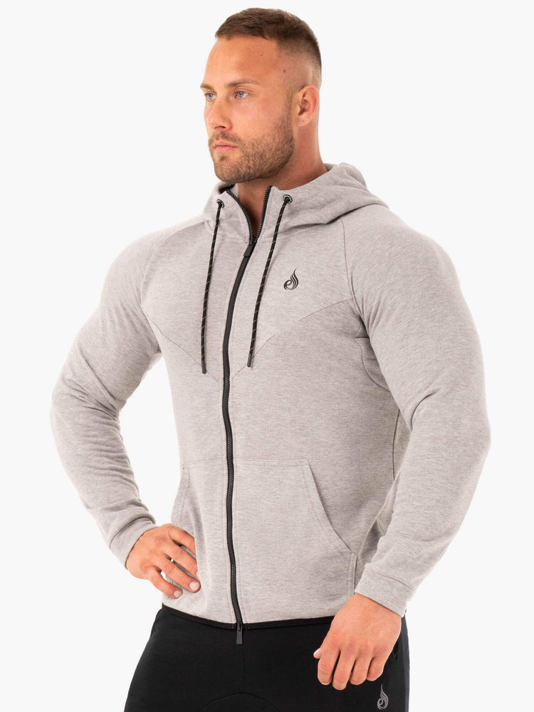 Sudadera Con Capucha Ryderwear Atléticos Zip Up Hombre Grises | CSZEB1097
