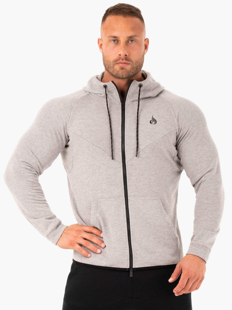 Sudadera Con Capucha Ryderwear Atléticos Zip Up Hombre Grises | CSZEB1097