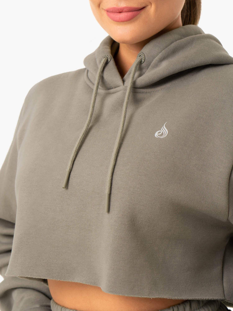 Sudadera Con Capucha Ryderwear Base Pullover Mujer Kaki | PBHEU7891