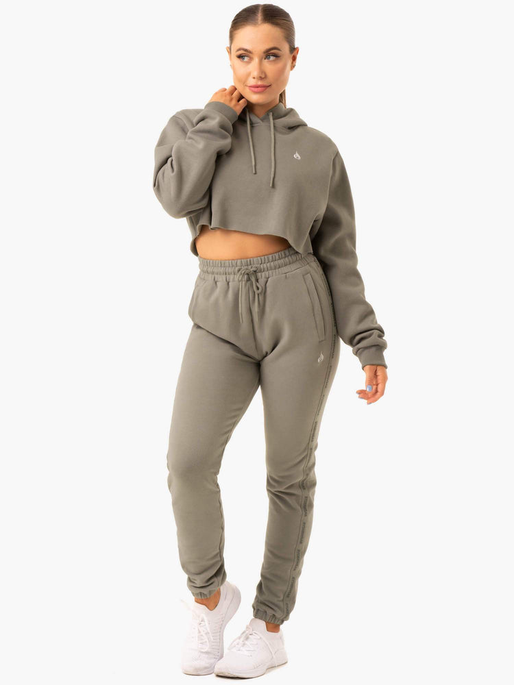 Sudadera Con Capucha Ryderwear Base Pullover Mujer Kaki | PBHEU7891