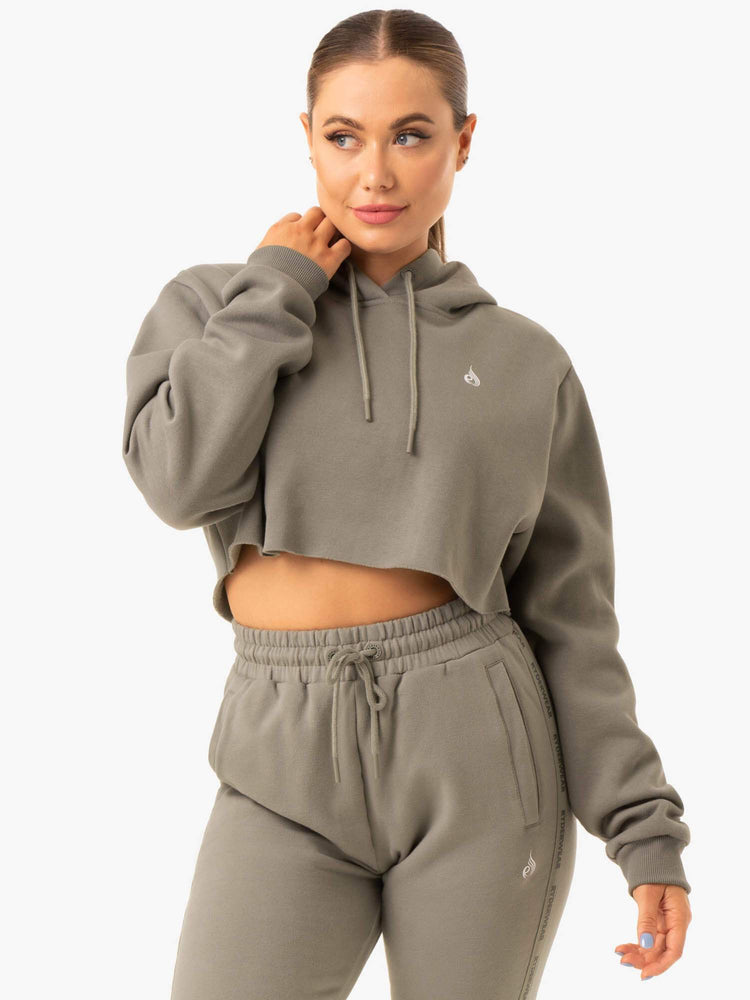Sudadera Con Capucha Ryderwear Base Pullover Mujer Kaki | PBHEU7891
