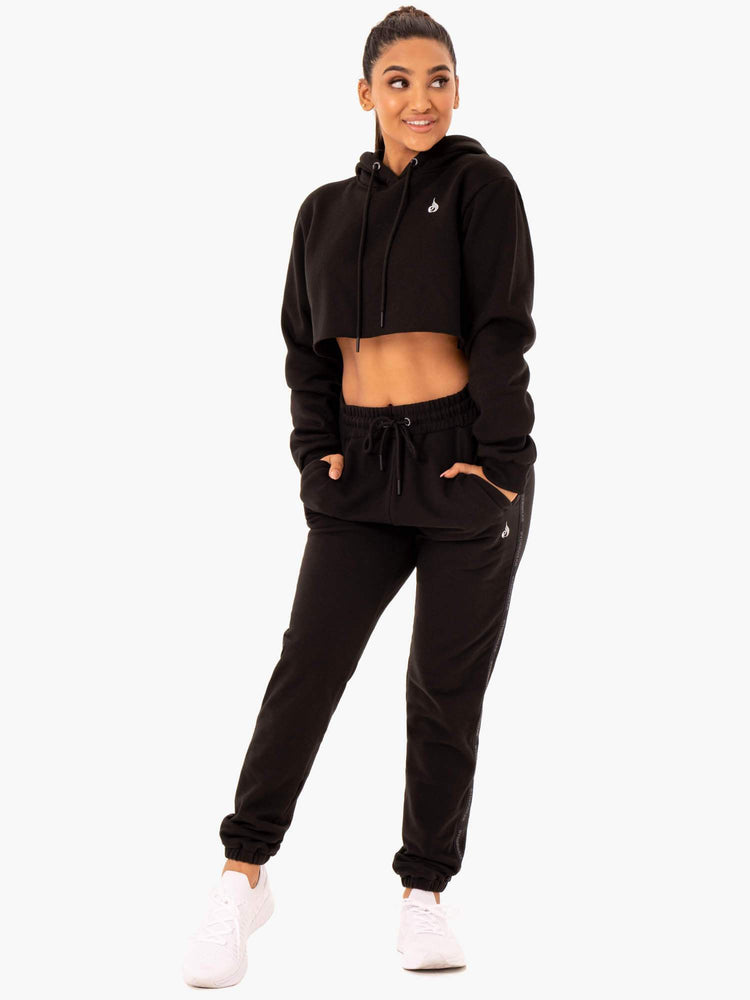 Sudadera Con Capucha Ryderwear Base Pullover Mujer Negros | QKEUX8354