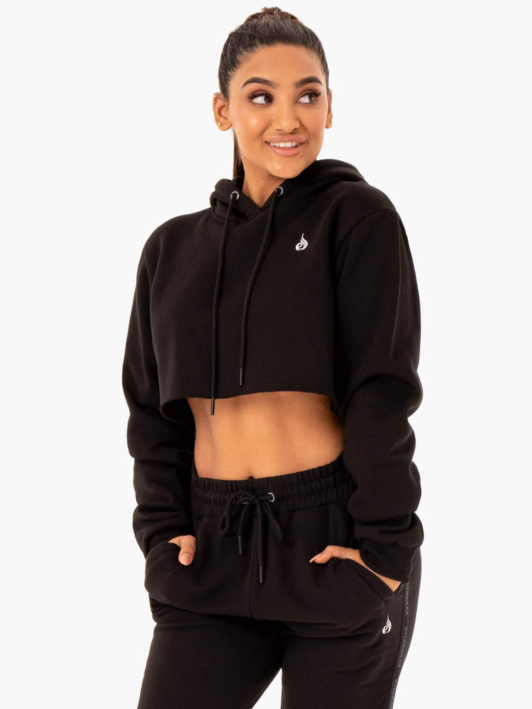 Sudadera Con Capucha Ryderwear Base Pullover Mujer Negros | QKEUX8354