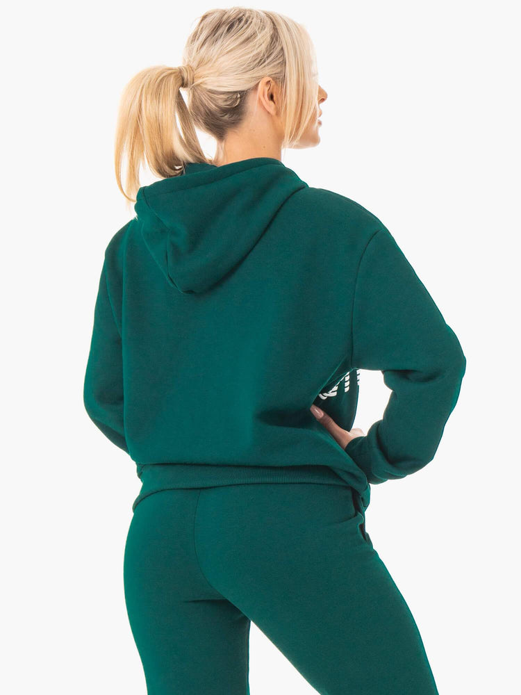 Sudadera Con Capucha Ryderwear Block Oversized Mujer Verdes | IRFEJ2047