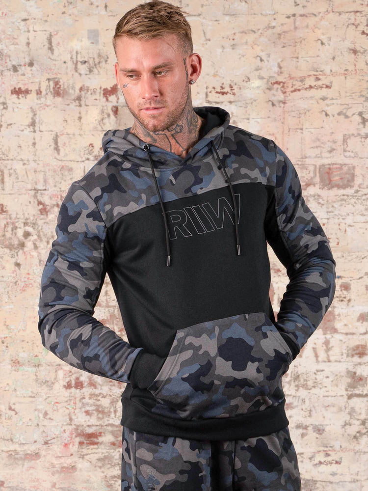 Sudadera Con Capucha Ryderwear Camo Hombre Negros | CJFLY2790