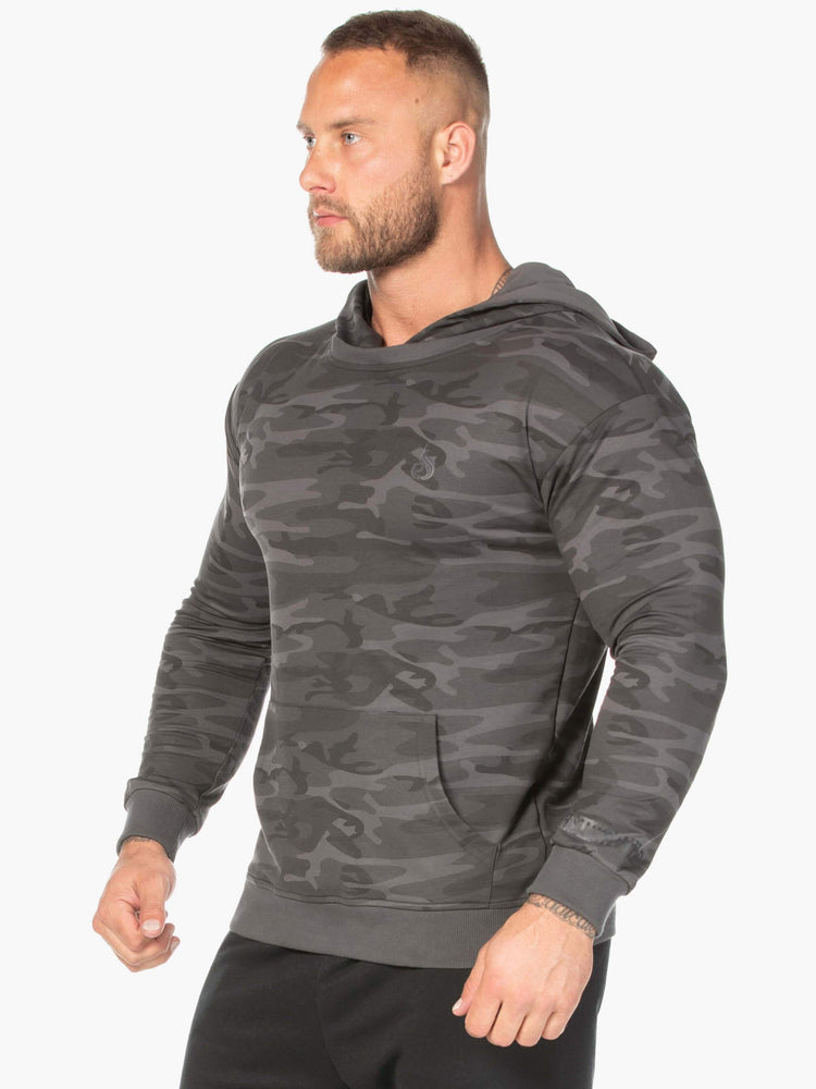 Sudadera Con Capucha Ryderwear Camo Pullover Hombre Negros | UTFLG5704
