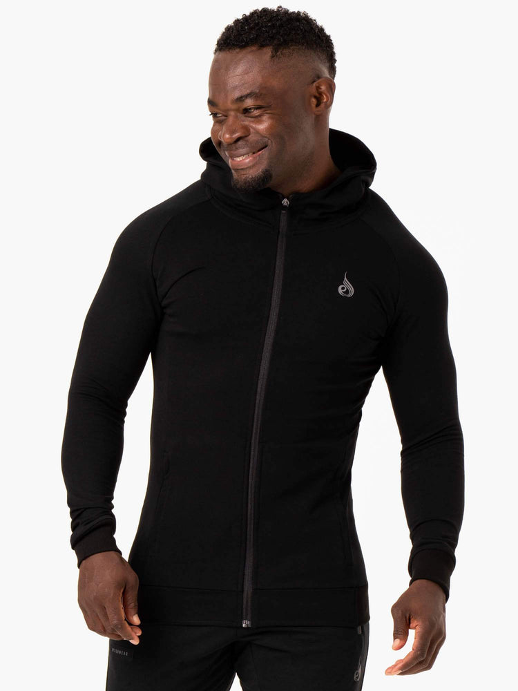 Sudadera Con Capucha Ryderwear Critical Zip Up Hombre Negros | XTIGM0358