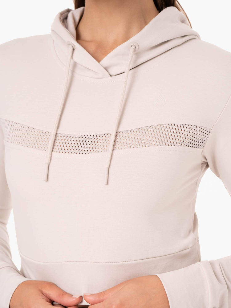 Sudadera Con Capucha Ryderwear Híbrido Fitted Mujer Blancos | FQPNJ7085