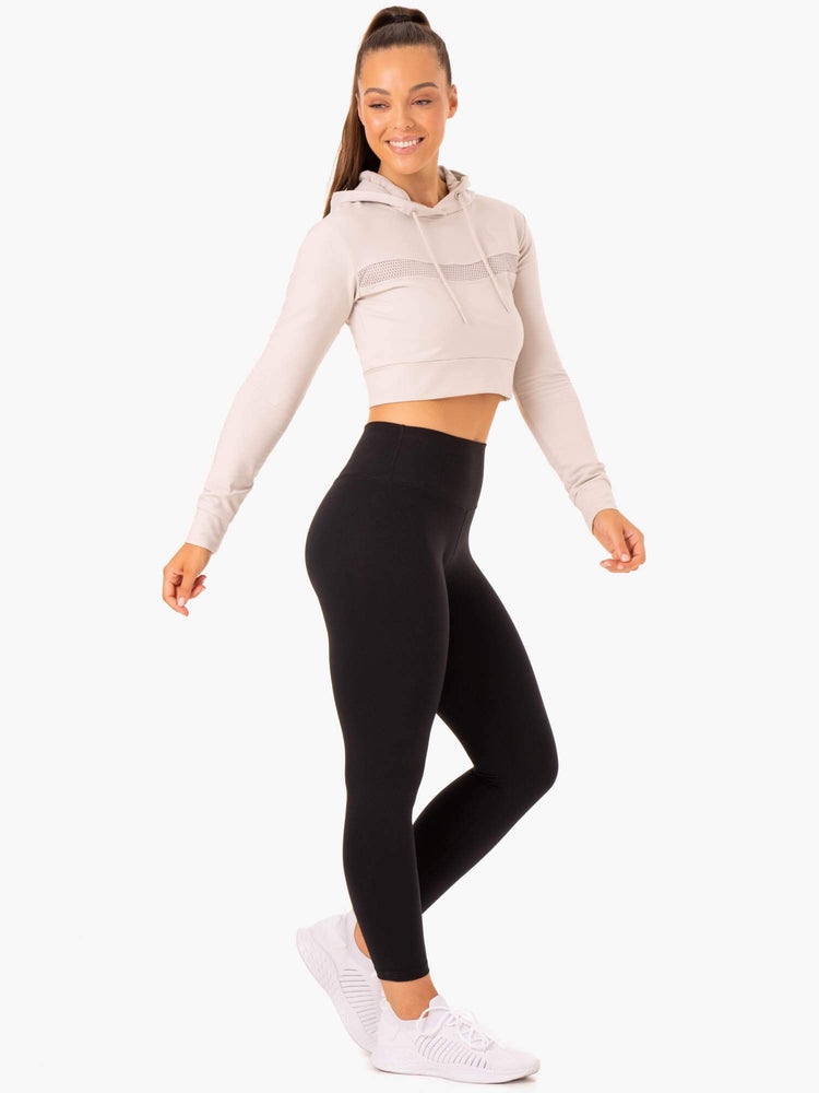 Sudadera Con Capucha Ryderwear Híbrido Fitted Mujer Blancos | FQPNJ7085